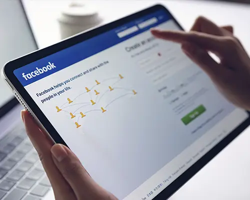 Criação de Sites, tela de login do Facebook